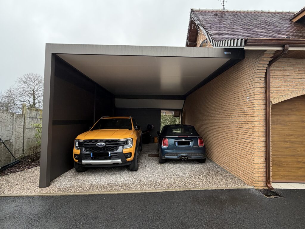 Etude de cas 2 - Carport aluminium sur-mesure à Liencourt (Oise) — 28 m²