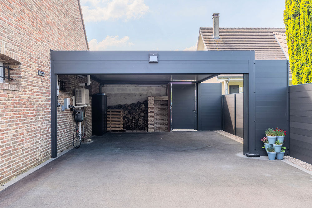 Etude de cas 8 - Carport aluminium fermé sur-mesure à Ruitz (Pas-de-Calais) — 42 m²