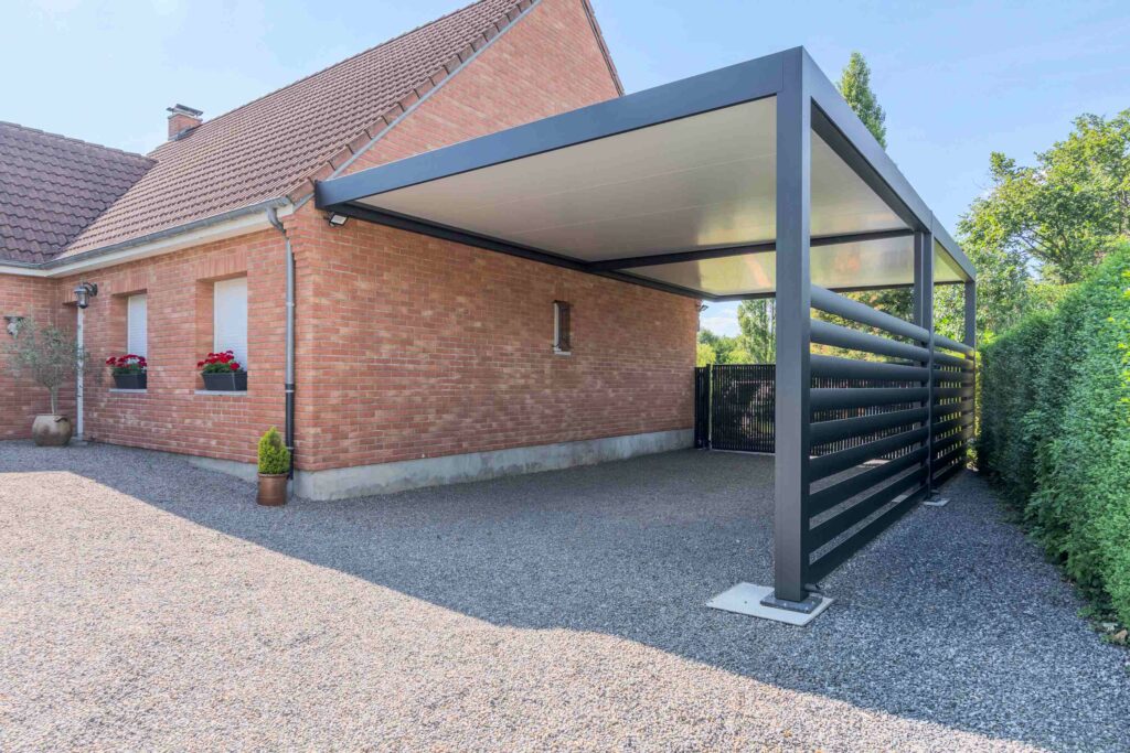 Etude de cas 1 - Carport aluminium sur-mesure à Marpent (Nord) — 45 m²