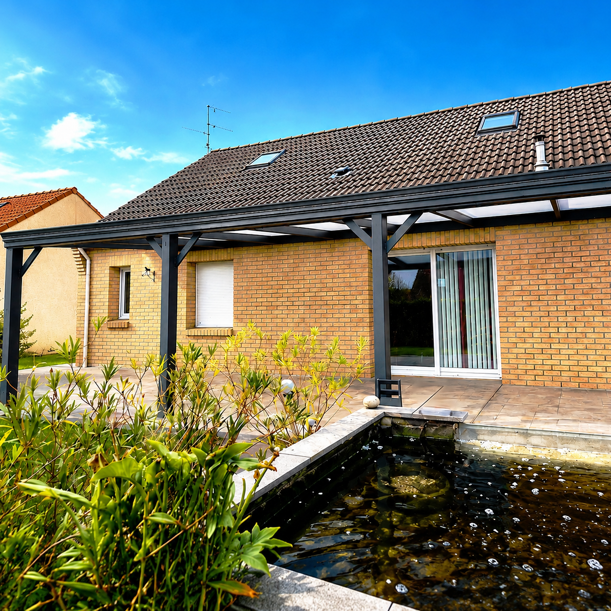 Une Pergola de 28 m² avec toiture en polycarbonate à Vendin-le-Vieil (62)